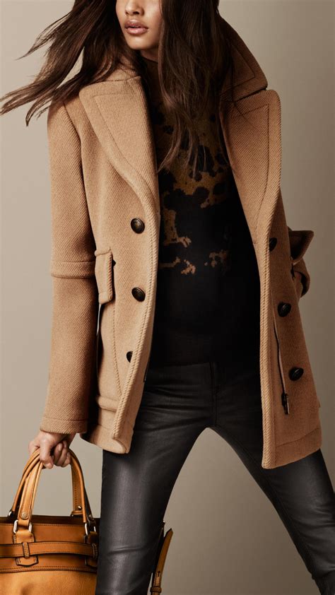 burberry olive pea coat|Burberry camel wool coat men's.